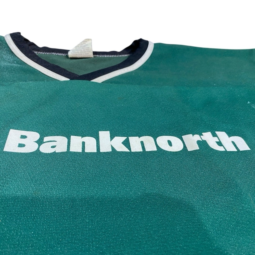 VTG Athletic Knit Hockey Jersey Mens XL Banknorth Green Black Star 12 Canada‎ - Picture 3 of 13